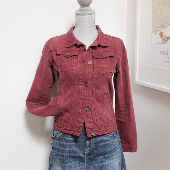 Faded Red Denim Jacket 🧱 THE ROADSTER LIFE CO. - Picture 1 of 7